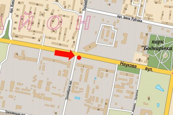 Схема рекламной плоскости по адресу Научная ул., 5 / Троллейбусная ул., остановка