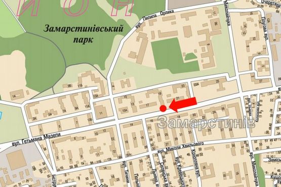 Схема рекламной плоскости по адресу Мазепы ул., 19, супермаркет "Вопак"