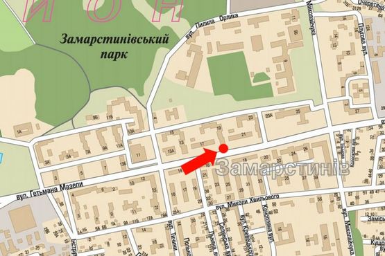 Схема рекламной плоскости по адресу Мазепы ул., 19, супермаркет "Вопак"