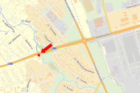 Схема рекламной плоскости по адресу Трасса Львов-Шегини, выезд из города, возле АЗС "Сокар"