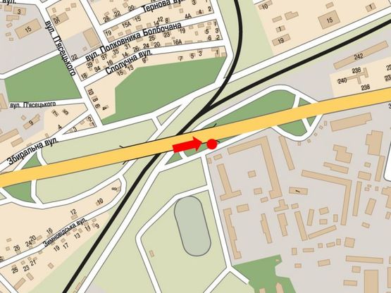 Схема рекламной плоскости по адресу Городоцкая ул., 321 возле офиса "Киевстар", в центр