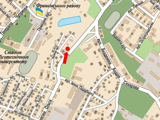 Схема рекламной плоскости по адресу Княгини Ольги ул., 16,  в центр