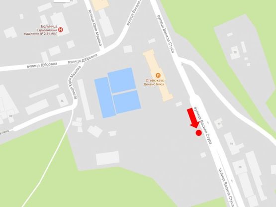 Схема рекламной плоскости по адресу Стуса ул., 4, из центра