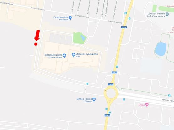 Схема рекламной плоскости по адресу Кульпарковская ул., возле ТРЦ "Victoria Gardens", в сторону ул. Научная