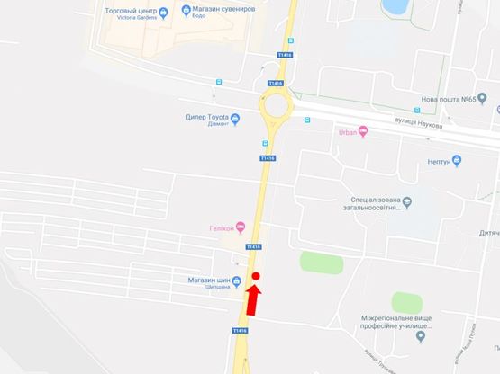 Схема рекламной плоскости по адресу Кульпарковская ул., 147, ТРЦ "Victoria Gardens", в центр