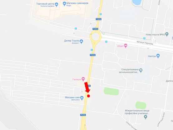 Схема рекламной плоскости по адресу Кульпарковская ул., 147, ТРЦ "Victoria Gardens", из центра