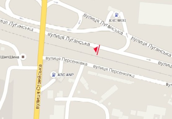 Схема рекламной плоскости по адресу Луганская ул., в сторону Красной Калины пр.