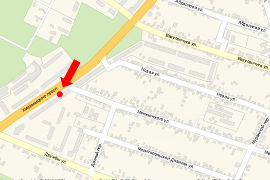 Схема рекламної площини за адресою Хмельницкого Б. пр., 89