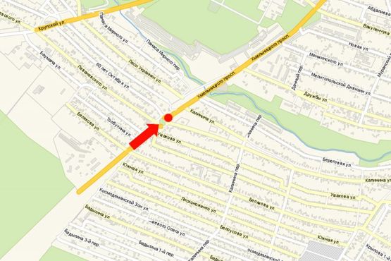 Схема рекламної площини за адресою Хмельницкого Б. пр. / ул. Калинина, кольцо, южный вьезд в город