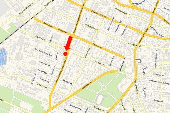 Схема рекламної площини за адресою Кирова ул. / ул. Интернационалистов