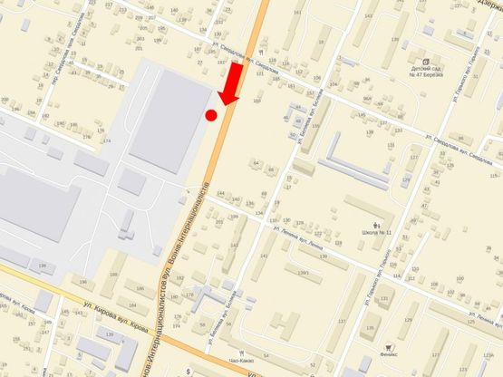 Схема рекламної площини за адресою Интернационалистов ул. / ул. Ленина