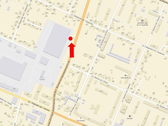 Схема рекламної площини за адресою Интернационалистов ул. / ул. Ленина