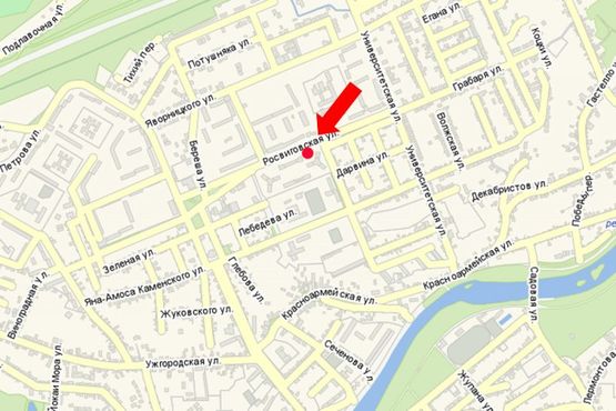 Схема рекламної площини за адресою Росвиговская ул., возле отеля "Лангер"