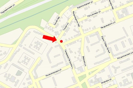 Схема рекламной плоскости по адресу Владимира Митрополита (бывш. Петрова Ген. ул.) / ул. Яворницкого