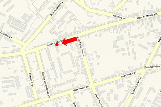 Схема рекламной плоскости по адресу Зрини И. ул., 111, из центра