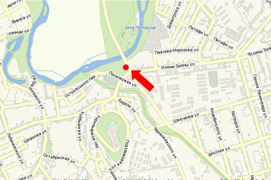 Схема рекламної площини за адресою Береговская ул. / ул. И. Зрины