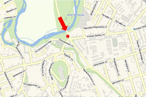 Схема рекламної площини за адресою Береговская ул. / ул. И. Зрины