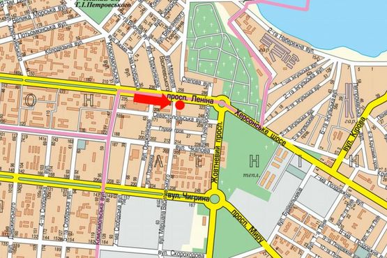 Схема рекламної площини за адресою Центральный пр. (бывш. Ленина пр.) / Василевского ул., возле фитнес клуба "Grand", левая