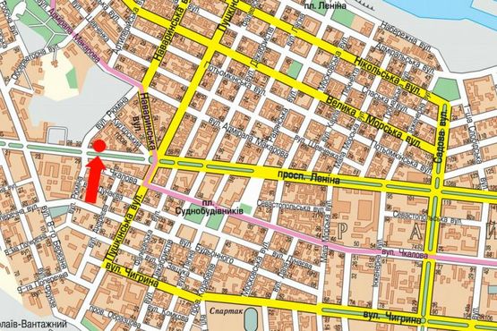 Схема рекламной плоскости по адресу Центральный пр. (бывш. Ленина пр.) / Рюмина ул., 36, в сторону Центрального рынка, супермаркета "Фокстрот", левая