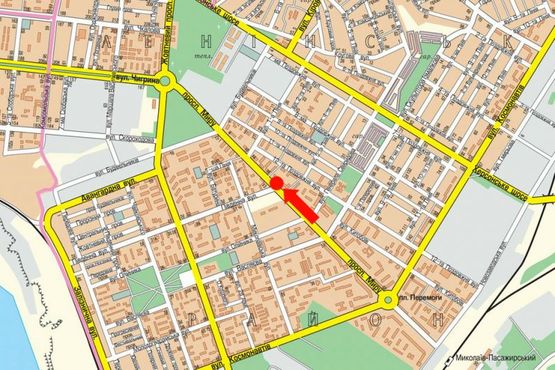 Схема рекламной плоскости по адресу Мира пр. / Южная ул., коледж экономики и права, в сторону Богоявленский пр. (бывш. Октябрьский пр.), супермаркетов "Велмарт", "Эльдорадо"