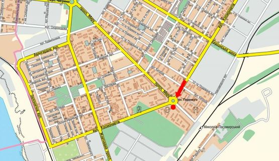 Схема рекламной плоскости по адресу Мира пр. / Космонавтов ул. / Победы пл., супермаркет "АТБ", рынок, в сторону ж/д вокзала, левая