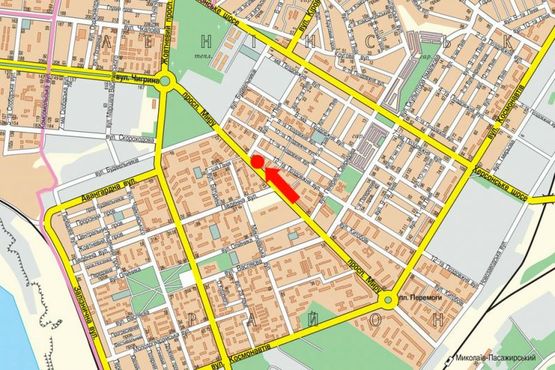 Схема рекламної площини за адресою Мира пр., 14, со стороны ж/д вокзала, в центр