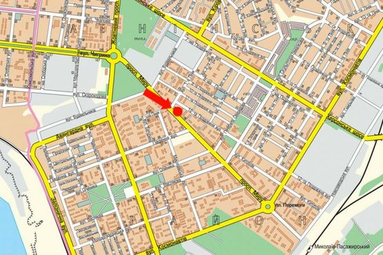 Схема рекламной плоскости по адресу Мира пр., 14, со стороны ж/д вокзала, из центра