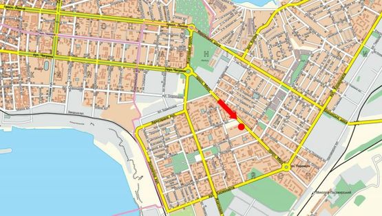 Схема рекламной плоскости по адресу Мира пр. / Южная ул., в сторону Победы пл., ж/д вокзала, из центра