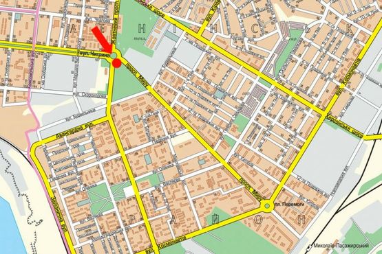 Схема рекламной плоскости по адресу Мира пр. / Богоявленский пр. (бывш. Октябрьский пр.) / Пограничная ул. (бывш. Чигрина ул.), кольцо автовокзала, возле гипермаркета "Велмарт", "Эльдорадо", правая