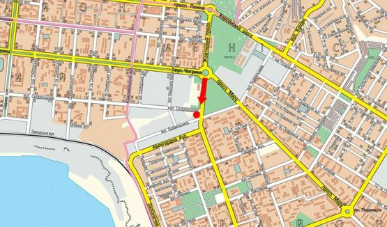 Схема рекламной плоскости по адресу Богоявленский пр. (бывш. Октябрьский пр.) / Кузнецкая ул. (бывш. Скороходова ул.), возле АЗС, в сторону Космонавтов ул.