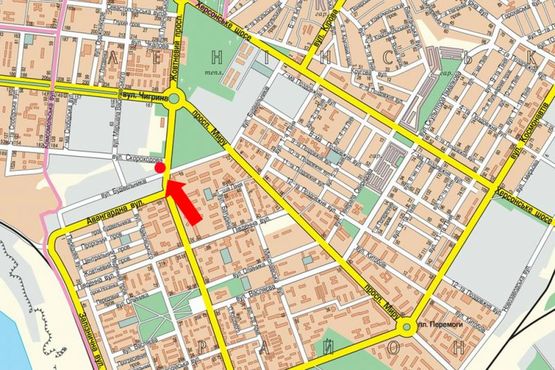 Схема рекламной плоскости по адресу Богоявленский пр. (бывш. Октябрьский пр.) / Кузнецкая ул. (бывш. Скороходова ул.), в сторону Автолвокзала