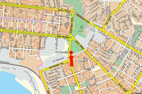 Схема рекламной плоскости по адресу Богоявленский пр. (бывш. Октябрьский пр.) / Строителей ул., в сторону Автовокзала