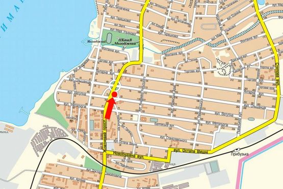 Схема рекламной плоскости по адресу Богоявленский пр. (бывш. Октябрьский пр.) / Сагайдачного ул. (бывш. Ватутина ул.), в центр