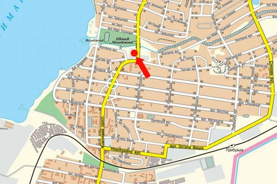 Схема рекламной плоскости по адресу Богоявленский пр. (бывш. Октябрьский пр.) / Торговая ул., возле парка "Молодежный", в центр