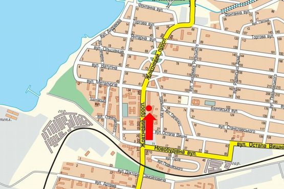 Схема рекламной плоскости по адресу Богоявленский пр. (бывш. Октябрьский пр.), 318, в центр