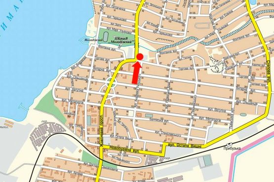 Схема рекламной плоскости по адресу Богоявленский пр. (бывш. Октябрьский пр.) / Торговая ул., возле парка "Молодежный", в центр