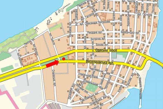 Схема рекламной плоскости по адресу Веселиновская ул., возле АЗС "Formula", в центр, левая