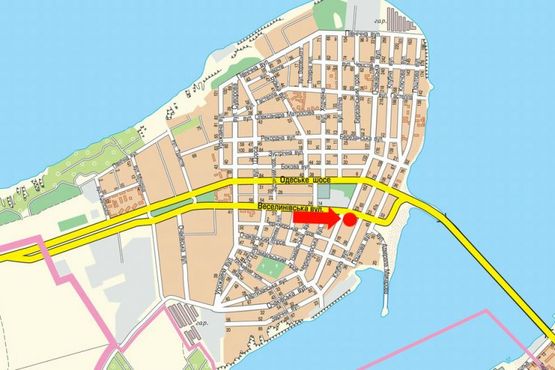 Схема рекламной плоскости по адресу Веселиновская ул. / Очаковская ул., возле Варваровского рынка, в центр