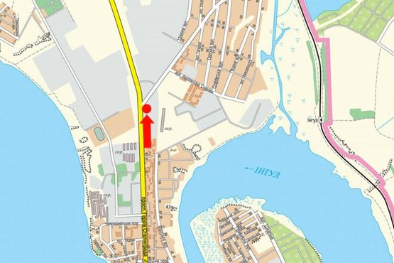 Схема рекламной плоскости по адресу Героев Сталинграда пр., 101, Терновская развилка, возле Новой Почты, супермаркета "АТБ", из центра