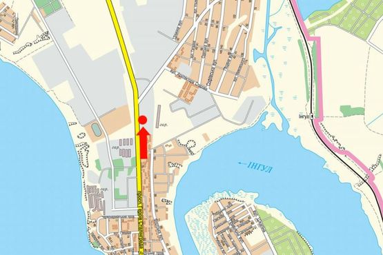 Схема рекламной плоскости по адресу Героев Сталинграда пр., 103, Терновская развилка, возле АЗС "БРСМ", из центра