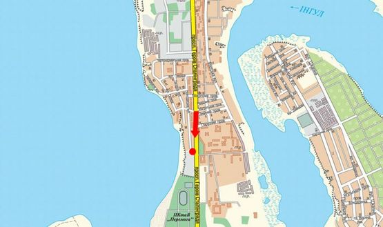 Схема рекламной плоскости по адресу Героев Сталинграда пр. / Парковый пер., возле ТРЦ "Магеллан", супермаркетов "Таврия В", "Эльдорадо", в центр