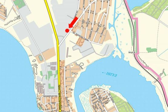 Схема рекламної площини за адресою Малко-Тырновская ул. (бывш. Ульяновых ул.) / Старова ул., в центр