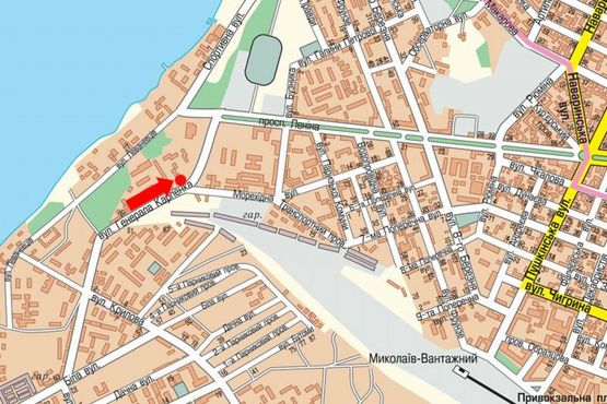 Схема рекламной плоскости по адресу Карпенко ул. / Мореходная ул., возле АЗС "Amic", в центр