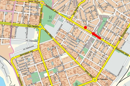 Схема рекламной плоскости по адресу Херсонское шоссе, 34, возле супермаркета "Экомаркет", в центр