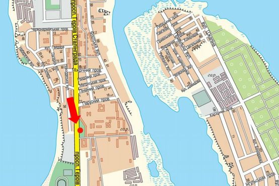 Схема рекламної площини за адресою Героев Сталинграда пр., 7, возле ТРЦ "Магеллан", супермаркетов "Таврия В", "Эльдорадо", в центр