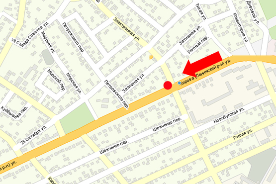 Схема рекламної площини за адресою Покровская ул. (бывш. Кирова ул.) / Электронная ул., в центр