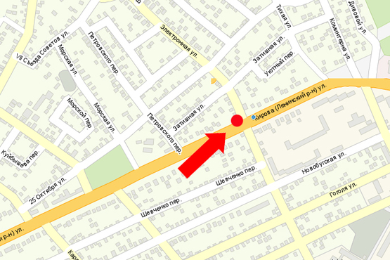 Схема рекламной плоскости по адресу Покровская ул. (бывш. Кирова ул.) / Электронная ул., из центра