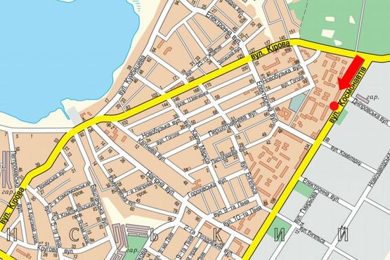 Схема рекламной плоскости по адресу Космонавтов ул., 142, возле супермаркетов "АТБ", "Watsons", в центр