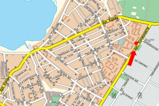 Схема рекламной плоскости по адресу Космонавтов ул., 142, возле супермаркетов "АТБ", "Watsons", из центра