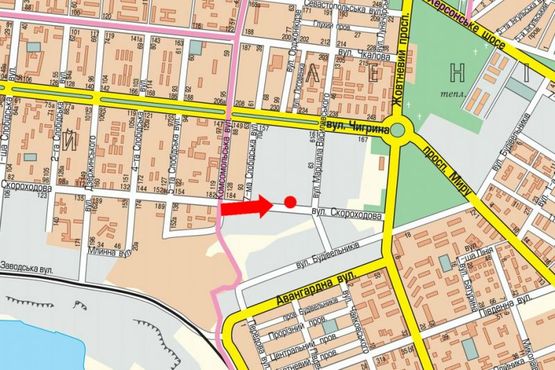 Схема рекламной плоскости по адресу Кузнецкая ул. (бывш. Скороходова ул.), 213, из центра (флажок)